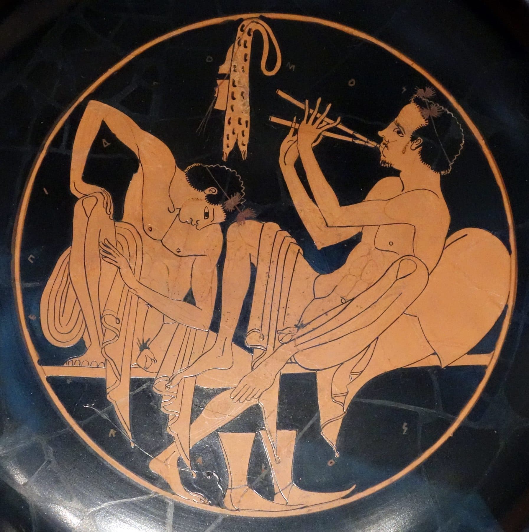 Symposium scene, red-figure kylix